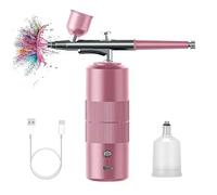 Kit Aerografo Portatile, Pistola Aerografo Automatica Manuale, Pistola Spray Idratante Manuale Con Testina Di Atomizzazione Da 0,3 Mm, Alta Pressione Di 180 Kpa Per Pittura, Nail Art E Pink