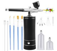 Kit aerografo portatile, ricaricabile, con spazzola, mini aerografo con compressore per nail design, decorazione torte, trucco, modellazione tatuaggio, colorazione modello