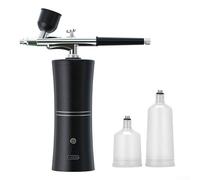 Kit aerografo portatile senza fili con compressore a pressione variabile punta da 0,3 mm per progetti di prevenzione della ruggine per verniciatura automobilistica (nero A)