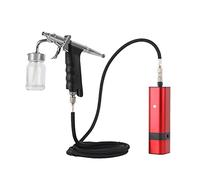 Kit aerografo ricaricabile con tipo di trigger sifone Pistola a spruzzo for modello Art Model Body Paint Artist Makeup Natogge Tattoo Tools Soffiaggio comodo(TM80S Red E)