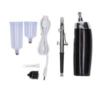 Kit aerografo senza fili Pistola a spruzzo Ricarica USB Aerografo portatile stabile estetica con contagocce per tazza di vernice (Nero)