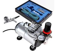 Kit aerografo Timbertech con compressore d'aria ABPST05 con flusso d'aria potente e alta pressione di lavoro per hobby e artigianato arte delle unghie per decorare torte, cosmetici, grafica e così via