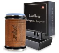 Kit affilacoltelli con ruote, in acciaio diamantato, angolo magnetico facile con dischi di affilatura rotabili, affilacoltelli professionali 5 in 1 per tutti i coltelli, angolo incluso