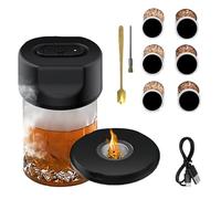 Kit affumicatore elettrico per whisky, per cocktail e bevande, con 6 gusti di trucioli di legno e cavo di ricarica USB, per uomini, papà, appassionati di bar a casa, per vacanze, Natale, festa del