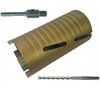 Kit albero + fresa carotratrice + punta centraggio HU firma 60-82-100-120 mm