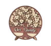 Kit albero genealogico - 4/5/10/12 nomi incisi, cuori e cornici di formulazione familiare con albero genealogico | Crea il tuo albero genealogico, regalo di compleanno per la festa dei m