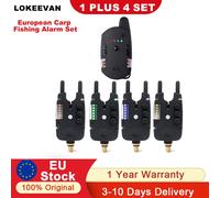 Kit allarme pesca alla carpa wireless, 4 allarmi e 1 ricevitore, allarme morso funzionale con tono radio, luce LED, sensibilità regolabile