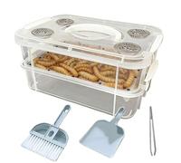 Kit allevamento Tenebrio | Contenitori trasparenti per alimentazione larve del mais | Scatola per della farina gialli | Per Petauri, Polli, Lucertole, Draghi Barbuti, Rane e Tartarughe