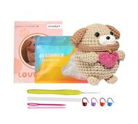 Kit all'uncinetto per cani, set all'uncinetto per cani per principianti,Kit maglia colorato con tutorial video - Divertente set per imparare a lavorare all'uncinetto, simpatico kit artigianale per uom