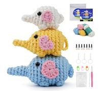 Kit all'uncinetto per principianti Elphi, kit completo di amigurumi con video tutorial per bambini e adulti