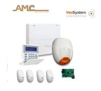 KIT AMC CENTRALE K8V K-RADIO800 MODULO IP SENSORE SIRENA TASTIERA