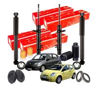 KIT AMMORTIZZATORI CITROEN C2 C3 Ant e Post + Supporti, Tamponi, Cuscinetti
