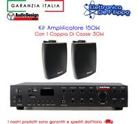 Kit Amplificatore 150W Con 3 Coppie Di Casse 30W