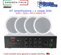 KIT Amplificatore BT e 4 diffusori da controsoffitto per filodiffusione locali