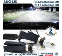 Kit ANABB ABBA FULL LED H4 PER Nissan Note E12 luci CANBUS 6500K 8000LM GHIACCI