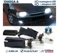 Kit ANABB ABBA FULL LED H4 PER Opel Omega A luci CANBUS 6500K 8000LM GHIACCIO