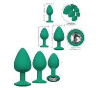 Kit anal plug butt in silicone con pietra mini maxi dilatatore dildo indossabile