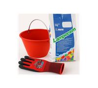 Kit Ancoraggi Rapidi Riparazioni Cemento Rapido 5 Kg Guanti XL Secchio D 36 cm