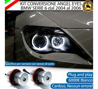 KIT ANGEL EYES LED LUCI POSIZIONE BMW SERIE 6 E63 E64 DAL 2004 AL 2006 6000K