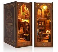 Kit Angolo Libro, Comius Sharp Casa Delle Bambole Fai Da Te Booknook, Libro Nook Kit in Miniatura per Libreria Inserire Decorazione Artigianato per Adulti Natale, Fermalibri in Legno 3D con Luce (S1)