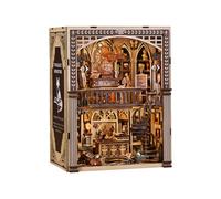 Kit Angolo Libro Luce LED Puzzle in Legno 3D Fai da Te Modello di Casa in Miniatura Decorazioni per La Casa Fermalibri Scaffale Regalo Creativo per Adulti 2