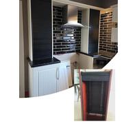 Kit ante a tamburo ribaltabili, Kit for porta scorrevole pieghevole nera a tamburo di diverse dimensioni for armadio da cucina(65x80cm (25.6x31.5"))