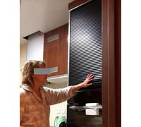 Kit ante a tamburo ribaltabili, Porta scorrevole a tamburo in plastica ABS nera, diverse misure(30x38" (76.2x96.5cm))