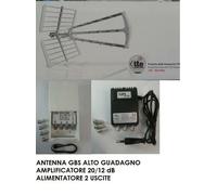 KIT ANTENNA DIGITALE TERRESTRE UHF DVBT HD FILTRO 5G AMPLIFICATORE ALIMENTATORE