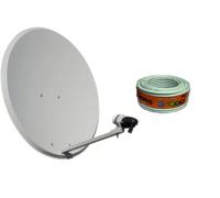 Kit antenna parabolica 60 cm marca Tecnovoz+ rotolo 20 m TV + LNB Illusion