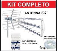 Kit Antenna TV Amplificata Digitale Terrestre Con Amplificatore Segnale Interno^