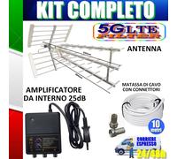 KIT ANTENNA TV AMPLIFICATA DIGITALE TERRESTRE ESTERNA CON AMPLIFICATORE SEGNALE