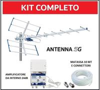 Kit Antenna TV Amplificata Digitale Terrestre Esterna Yagi Amplificatore Segnale