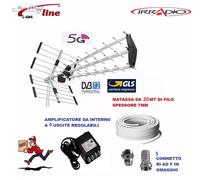 Kit Antenna TV Amplificata Esterna Digitale Terrestre Amplificatore da INTERNO