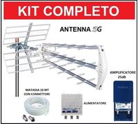 Kit Antenna TV Amplificata Esterna Digitale Terrestre Amplificatore da Palo A