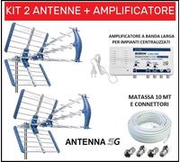 Kit Antenna TV Digitale Terrestre Amplificatore Segnale Centralino Da Interno ^