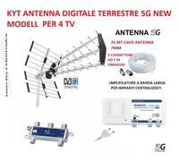 Kit Antenna Tv Digitale Terrestre Con Centralino Amplificatore di Segnale UHF