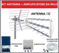 Kit Antenna Tv Digitale Terrestre Esterna 4G LTE Con Amplificatore di Segnale