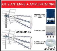 Kit Antenna Tv Digitale Terrestre Esterna 5G Con Amplificatore da Palo 32dB ^^"
