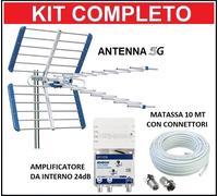 Kit Antenna Tv Digitale Terrestre Esterna con Amplificatore di Segnale Interno