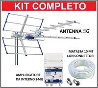 Kit Antenna Tv Digitale Terrestre Esterna con Amplificatore di Segnale Interno ^