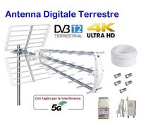 KIT- ANTENNA TV DIGITALE TERRESTRE UHF 5G + AMPLIFICATORE 30DB + ALIMENTATORE