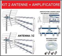 Kit Antenna Tv Digitale Terrestre UHF Centralino Amplificatore Per 2,4,6 Utenze