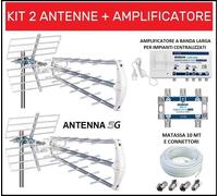 Kit Antenna Tv Digitale Terrestre UHF Centralino Amplificatore Per 2,4,6 Utenze