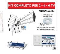 Kit Antenna Tv Digitale Terrestre UHF Centralino Amplificatore X 2,4,6,8 Utenti