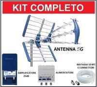 Kit Antenna TV DVB-T2 UHF Esterna Digitale Terrestre Con Amplificatore da Palo $