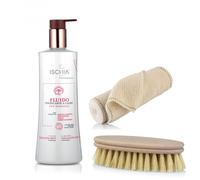 Kit Anti Cellulite Sali di Ischia Fluido Bendaggio Cellulite Caldo, Spazzola e B