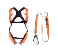 Kit Anticaduta per Ponteggiatori ELARA190V2, Made in Italy - Professionale e Certificato Imbracatura Ponteggio con Punto Ancoraggio Dorsale/Sternale, Cordino e Borsa