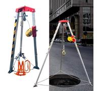 Kit anticaduta per salvataggio in spazi confinati con treppiede regolabile e verricello da 29,9 m, staffa di sollevamento resistente per un accesso sicuro al botola e operazioni di emergenza