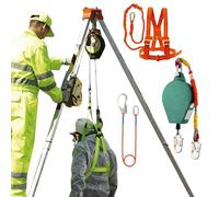 Kit anticaduta Treppiede per spazi confinati - Sistema di treppiede di salvataggio con verricello da 1200 1800 2600 LBS e protezione anticaduta da 10m per lavorare in luoghi alti/pozzo/tombino ( Size