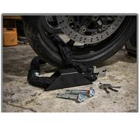 Kit Antifurto Moto Catena a Lucchetto in Acciaio più Piastra Ancoraggio a Terra